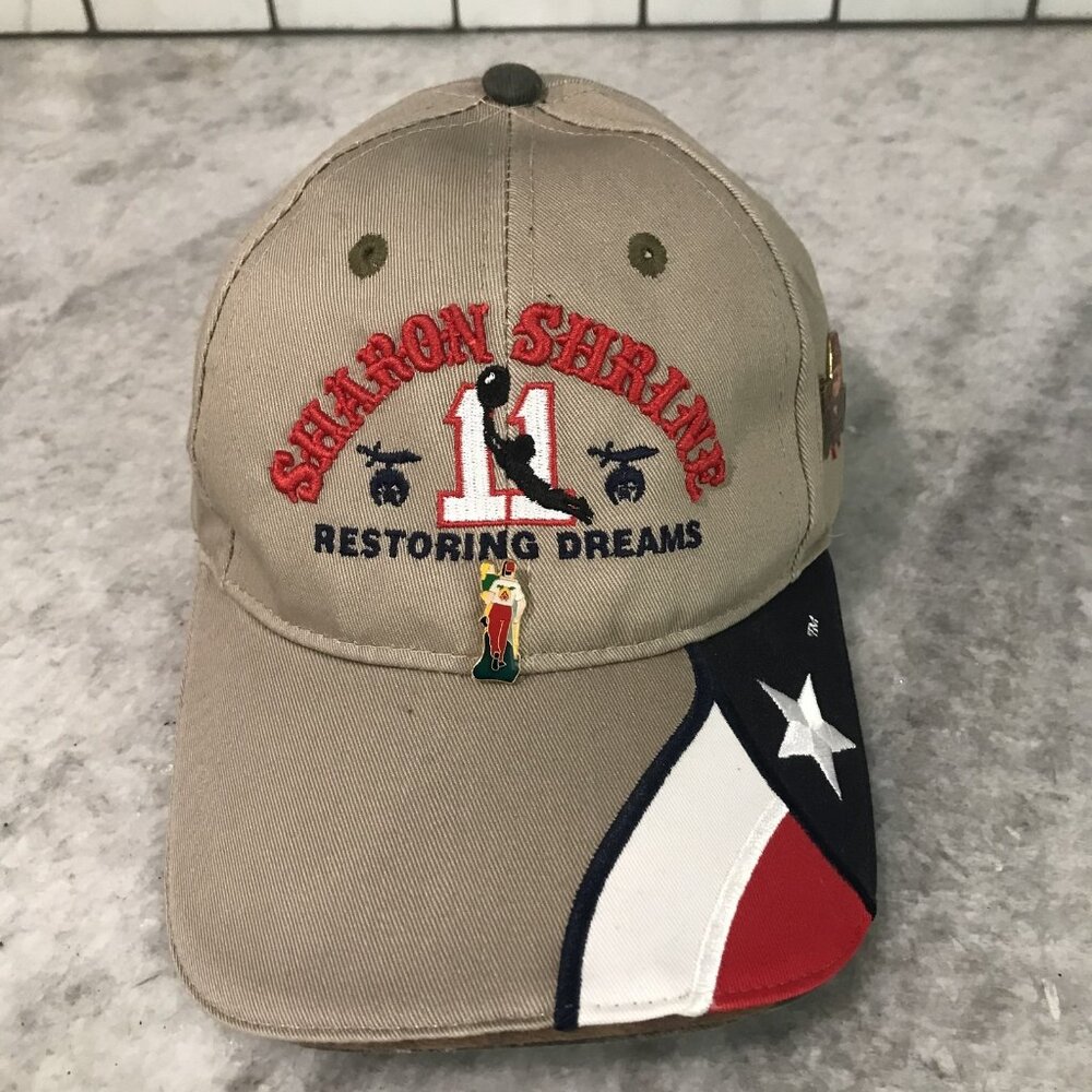 Sharon Shrine Hat Cap Strap Back Texas Flag Embroidered Pins Mens Staff 2011